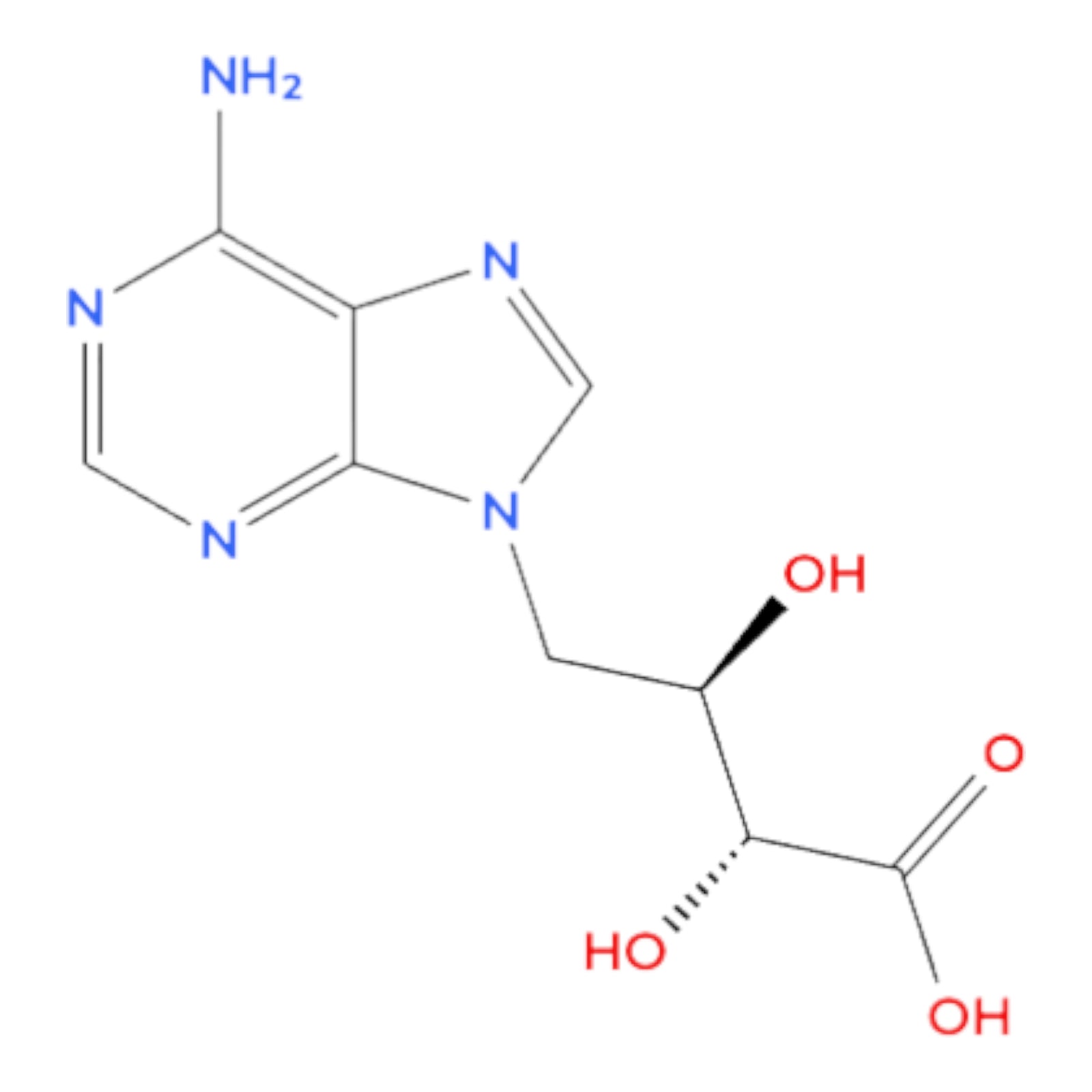 Chemical structure of Eritadenine on a white background