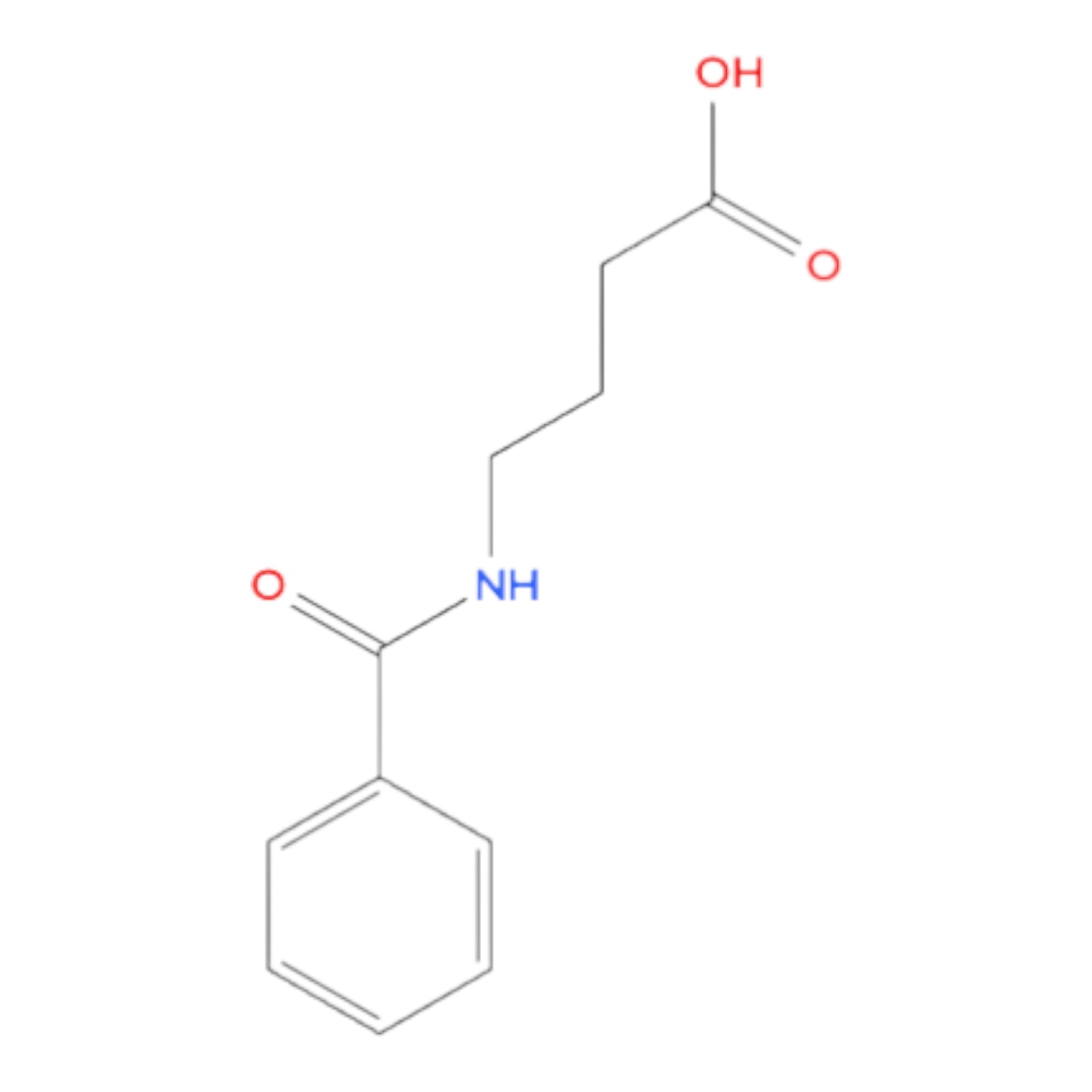 Chemical structure of GABA (gamma aminobutyric acid) with labeled atoms on a white background