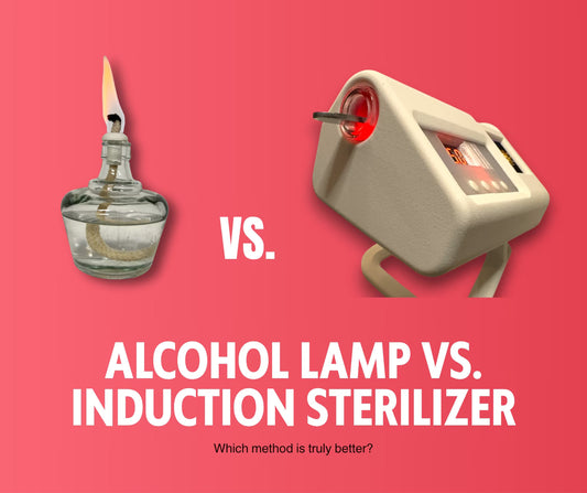 image of alcohol lamp vs induction sterilizer