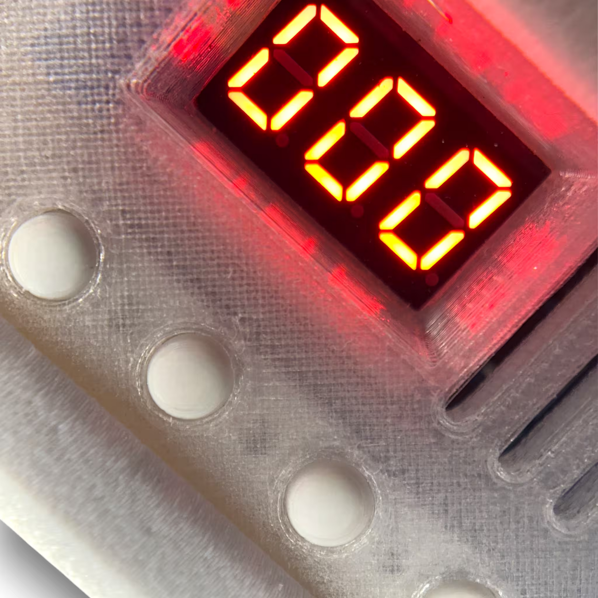Digital display with red LED digits on a induction sterilizer