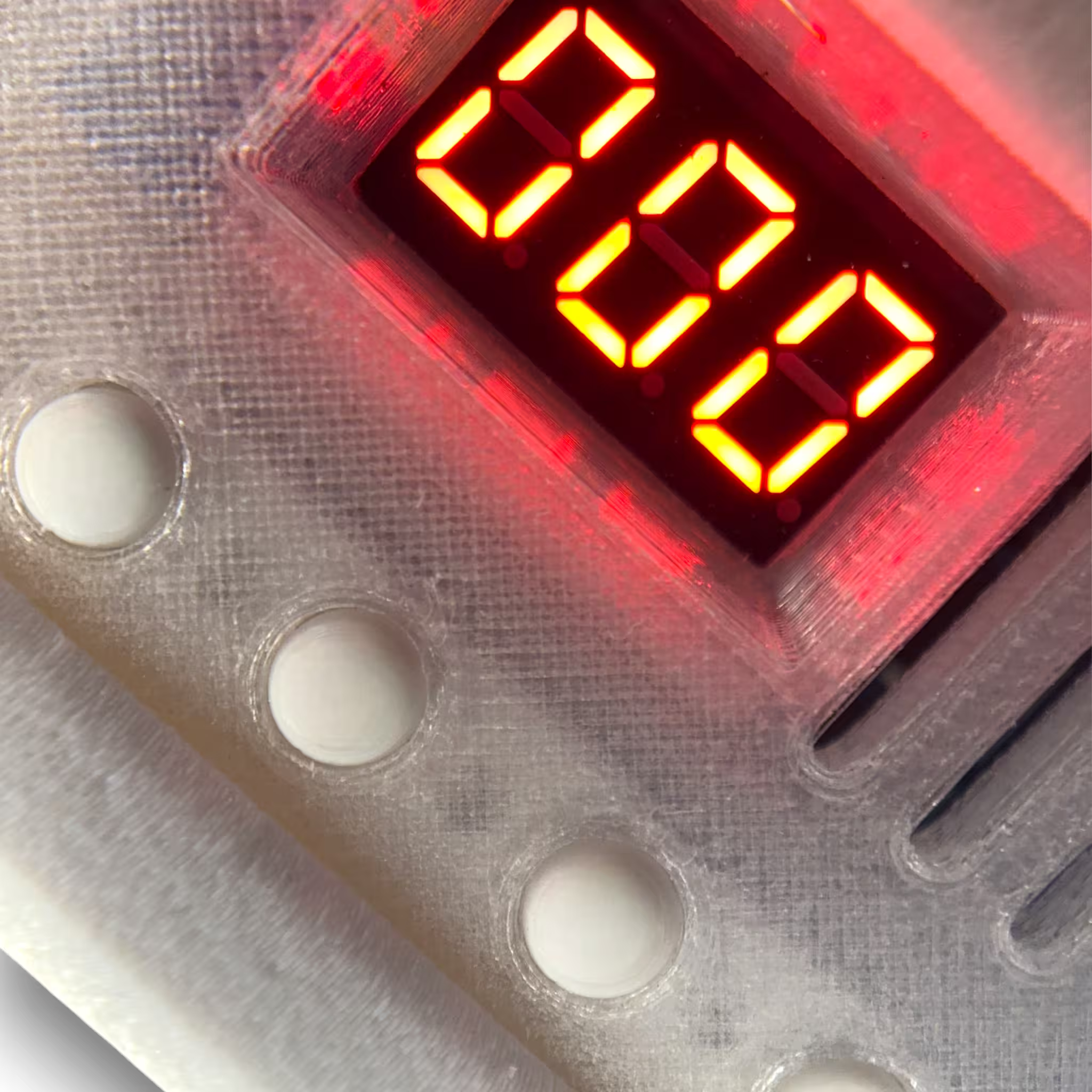 Digital display with red LED digits on a induction sterilizer