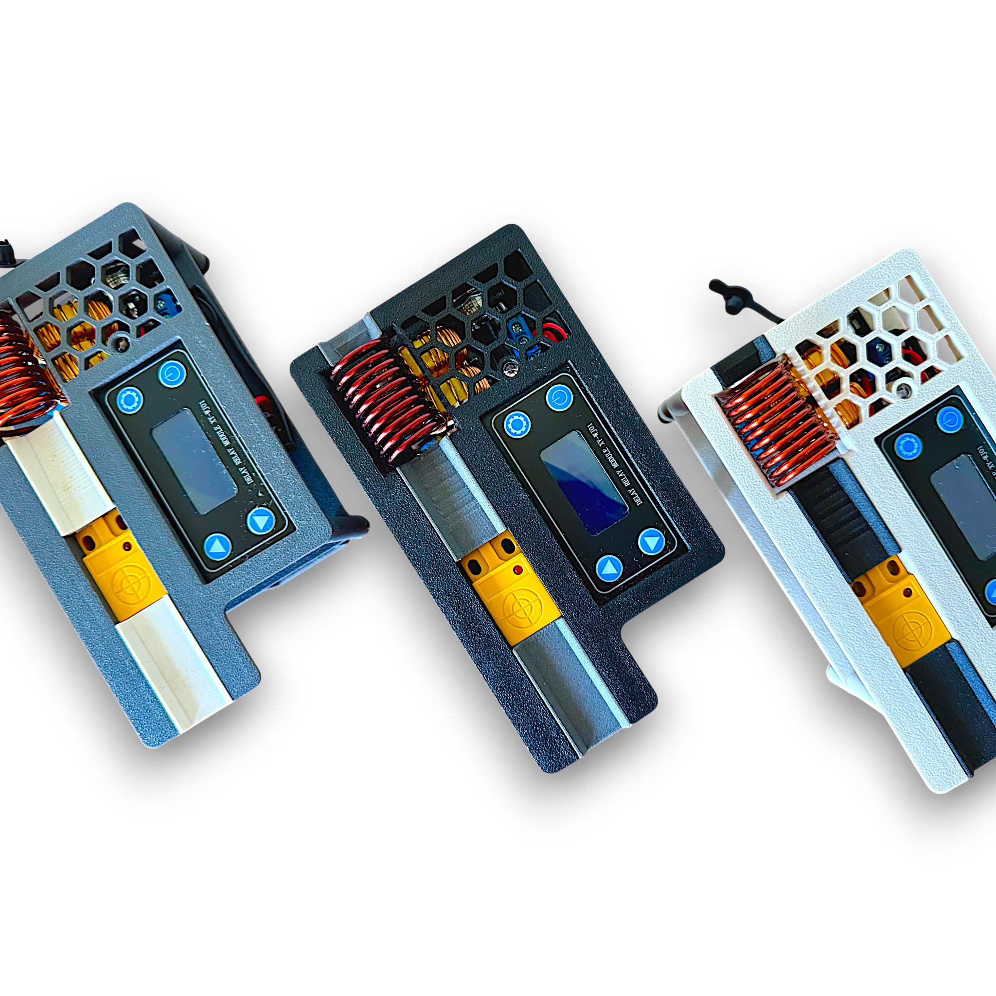 A white, gray, and balck mycology induction sterilizer on white background.  