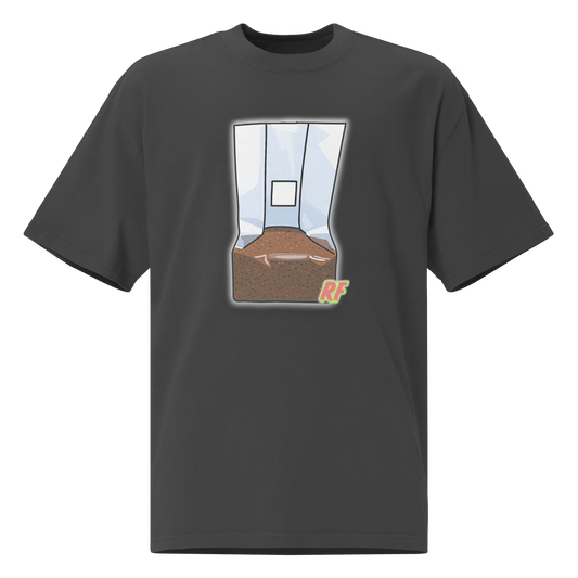 Faded Black t-shirt with a graphic design of a 5 pound CVG substrate unicorn bag