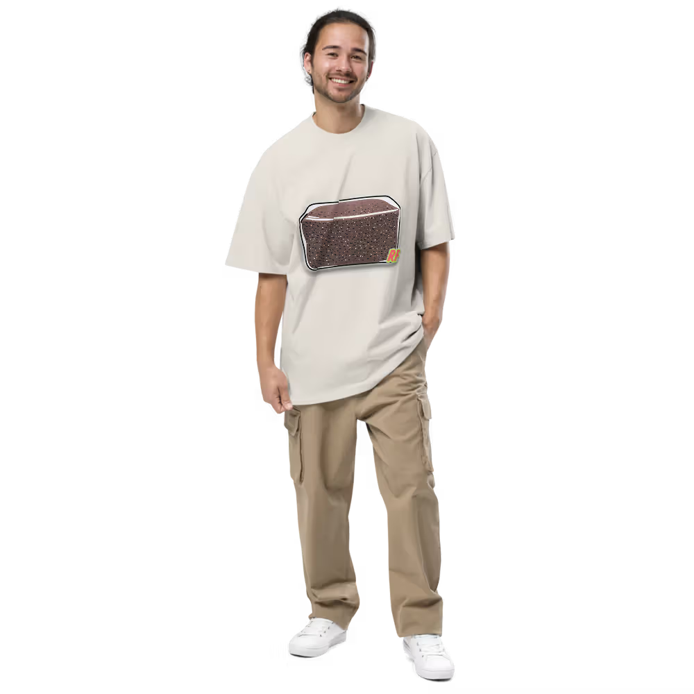 Man wearing Faded Bone CVG Tek Oversized Tee