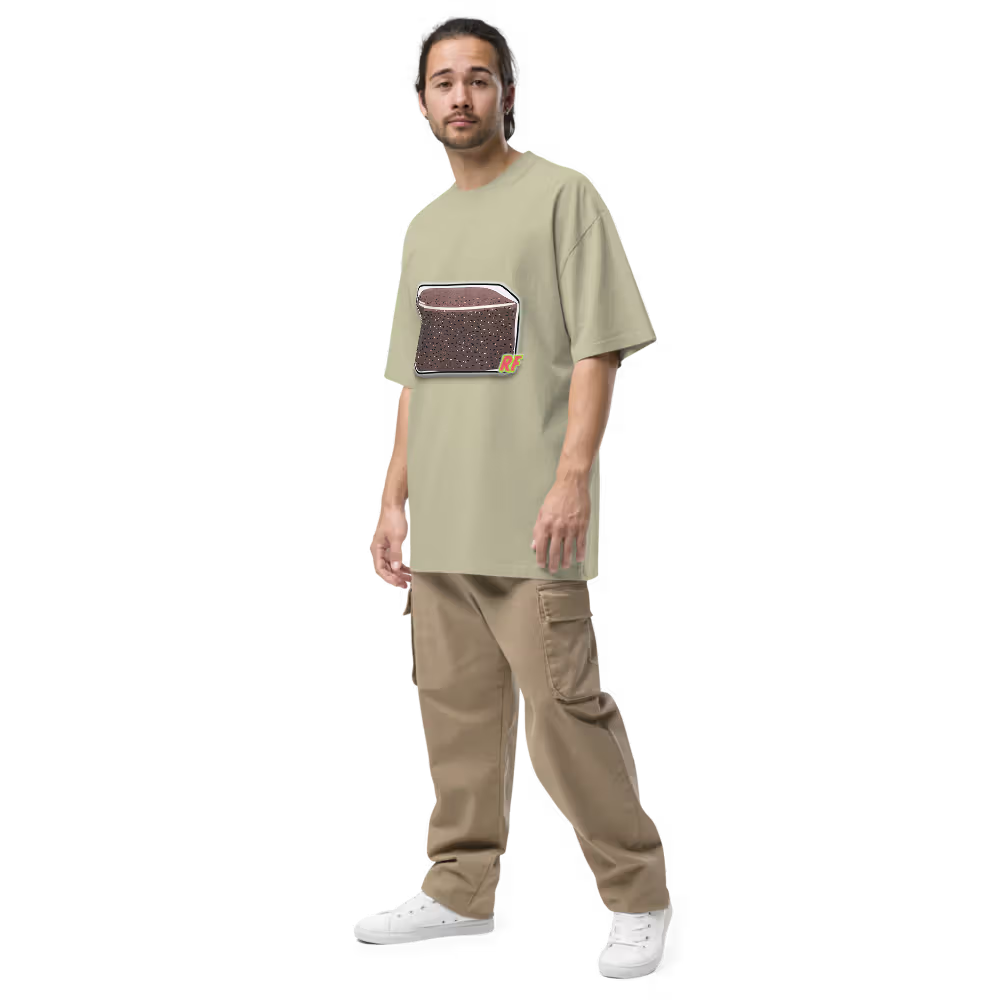 Man wearing Faded Eucalyptus CVG Tek Oversized Tee