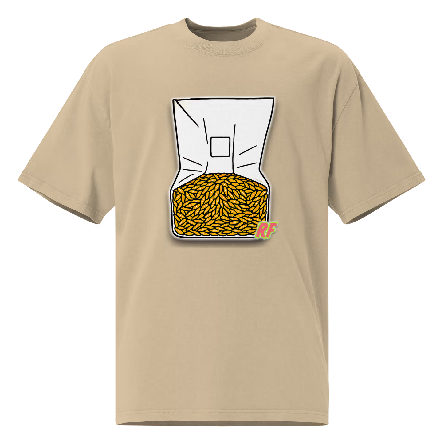 Faded Khaki Grain Spawn Oversized T-shirt